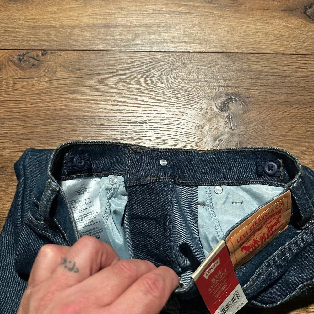 Levi's Dark Wash 514 Straight Fit Jeans Boys Size 8 Regular 24x25 NWT